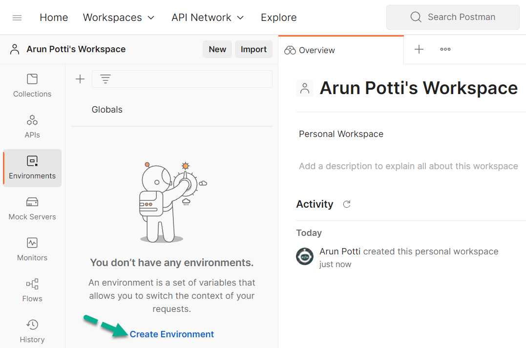 setup and connect to the Dataverse environment in Postman